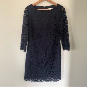 Trina Turk Navy Lace Sheath Dress • 4/6
